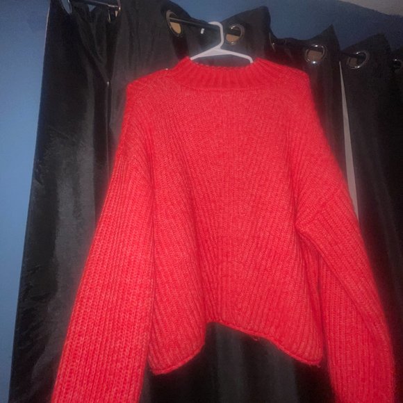 Red Knit Longsleeve Sweater - Picture 1 of 4